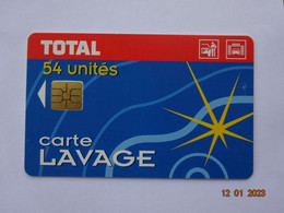 CARTE A PUCE CHIP CARD  CARTE LAVAGE AUTO TOTAL 54 UNITES 400 STATIONS - Car Wash