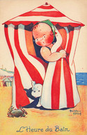 Béatrice MALLET * Cpa Illustrateur * Crabe Et Cabine De Bain à La Plage - Mallet, B.