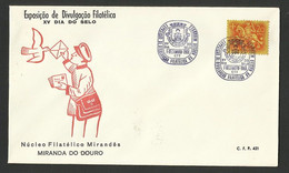 Portugal Cachet Commémoratif Expo Philatelique Journée Du Timbre Miranda Do Douro 1968 Event Pmk Philatelic Expo - Flammes & Oblitérations