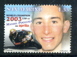 2004 SAN MARINO SET MNH ** 1981 Motomondiale, Manuel Poggiali, Campione Del Mondo - Ongebruikt