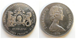 ST HELENA - One Crown 1 Corona 1978 Anniversario Incoronazione Elisabetta II - Saint Helena Island