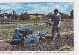 Cpa -agriculture / Campagne - Publicité Motoculteur Staub -personnage - Tracteurs