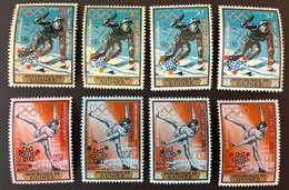 Guinée Guinea 1968 Mi. A-G 465 Surchargé Overprint Grenoble Winter Olympic Games Jeux Olympiques Hiver Olympia Ski 8 Val - Inverno1968: Grenoble