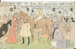 CPA - Précurseur - Illustration Signée Henri Morin - Cavalier - Rare - Course Chevaux -chapeau Haut De Forme - Morin, Henri