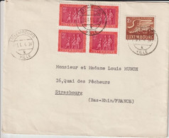 LUXEMBOURG - 1954 - ENVELOPPE => STRASBOURG - Cartas & Documentos