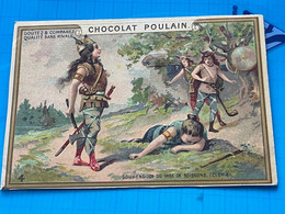 Carte Image Chromo Chocolat Poulain  - Les Mots Historique De Clovis - Souviens Toi Du Vase De Soissons - Schokolade