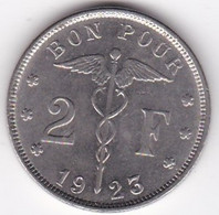 Belgique 2 Francs 1923 Type Bonnetain, Légende Francaise, Albert I , En Nickel , KM# 91 - 2 Francos