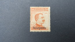 Egée Scarpanto Colonies Italiennes Yvert N° 9 ( Sans Filigrane , No Watermark ) Neuf* - Aegean (Scarpanto)