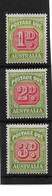 AUSTRALIA 1946 1d, 2d, 3d POSTAGE DUES SG D120/D122 UNMOUNTED MINT Cat £20 - Postage Due