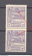 SBZ  - Provinz Sachsen  :  MI 89 PF X  **  Variété: Point Dans La Barre Oblique Sur Les 2 Timbres - Postfris