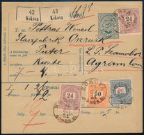 1894 Csomagszállító 1,98Ft, 4 Bélyeges Bérmentesítéssel "KOKOVA / GÖMÖR M." - Samobor - Altri & Non Classificati