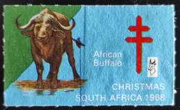 Vignette Vinheta Cinderella SOUTH AFRICA African Buffalo Christmas 1968 IANT - Nuovi