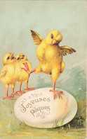 Joyeuses Pâques * Cpa Illustrateur * Oeuf Et Poussins * Egg - Pasen