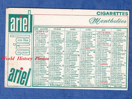 Calendrier Publicitaire De 1966 - Cigarettes Mentholées ARIEL - Cigarette Tabac Pub Publicité - Petit Format : 1961-70