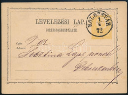 1872 2kr Díjjegyes Levelezőlap / PS-card "KOLOZSVÁR" - Sonstige & Ohne Zuordnung