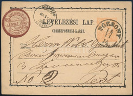 1874 2kr Díjjegyes Levelezőlap / PS-card "POZSONY" - Sonstige & Ohne Zuordnung