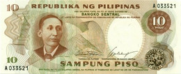 PHILIPPINES 10 PISO 1969 P 144a  UNC SC NUEVO - Philippines