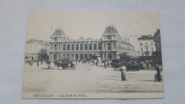 ANTIQUE POSTCARD BELGIUM BRUXELLES - LA GARE DU NORD USED 1905 - Chemins De Fer, Gares