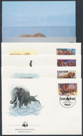 1983 WWF: Elefánt Sor Mi 361-364 C 4 FDC-n + 4 Db Képeslap - Sonstige & Ohne Zuordnung