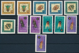 ** 1965 Rovarok Fogazott és Vágott Sor, Insects Perforated And Imperforated Set Mi 379-384 + 379-384 U - Sonstige & Ohne Zuordnung