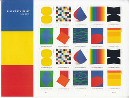 2019 USA Ellsworth Kelly Modern Art Miniature Sheet Of 20 @ BELOW Face Value - Nuovi