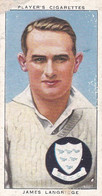 15 James Langridge, Sussex - Cricketers 1938 -  Players Cigarettes - Original - Sport Cricket - Player's
