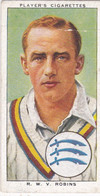 22 Walter Robins, Middlesex - Cricketers 1938 -  Players Cigarettes - Original - Sport Cricket - Player's
