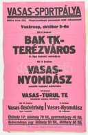 1930 Vasas Sportpályán Rendezett BAK TK - Terézváros II. Liga Bajnoki Mérkőzés, Vasas - Nyomdász Amatőr Bajnoki Labdarúg - Sonstige & Ohne Zuordnung