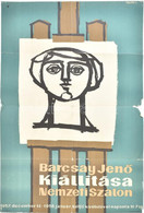 Barcsay Jenő Kiállítása. Plakát 1958. S: Balogh L. Hajtva Beszakadásokkal 80x60 Cm - Sonstige & Ohne Zuordnung