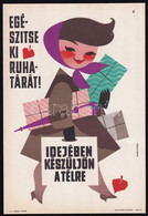 1963 Egészítse Ki Ruhatárát! Idejében Készüljön A Télre, Villamosplakát, Lengyel Grafikája, 24x16 Cm - Sonstige & Ohne Zuordnung