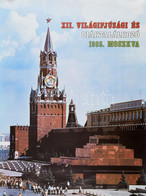 1985 XII. VIT, Moszkva, KISZ Propaganda Plakát, Egyetemi Nyomda Mélynyomása, Papír, Feltekerve, Lap Tetején, Hajtásnyomm - Sonstige & Ohne Zuordnung