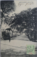 C. P. A. : GUYANE : SAINT-LAURENT DU MARONI : Rue Du Camp, Animé, Timbre En 1910 - Saint Laurent Du Maroni