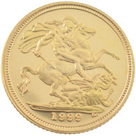 Nagy Britannia 1999. 1/2S Au "II. Erzsébet" Kapszulában (3,99g/0.917) T:PP United Kingdom 1914. 1 Sovereign Au "Elisabet - Ohne Zuordnung