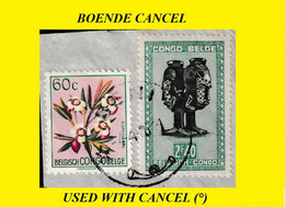 0946 BOENDE BELGIAN CONGO / CONGO BELGE CANCEL STUDY [O] WITH COB 287A+308 STAMPS NICE ROUND CANCELATION - Errors & Oddities