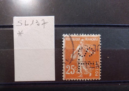 FRANCE SL 137 TIMBRE S.L 137 SUR 235 INDICE 3  PERFORE PERFORES PERFIN PERFINS PERFO PERFORATION PERFORIERT - Used Stamps