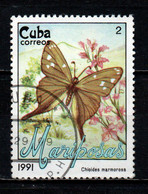 CUBA - 1990 - FARFALLA - USATO - Oblitérés