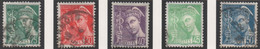 France - #360-64(5) - Used - 1938-42 Mercurio