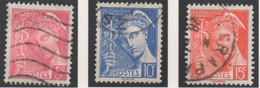 France - #355-57 - Used - 1938-42 Mercurio