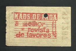 Tramway Et Bus Lisbonne Carris Portugal Billet Pub Mãos De Fada Magazine Couture Mode Tram Advert Ticket Sewing Mag - Europa