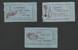 Tramway Et Bus Lisbonne Carris Portugal 3 Billet Pub Don De Sang Santé Tram Advert 3 Ticket Blood Donation Health - Europa