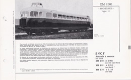 XM 2000 FICHE DOCUMENTAIRE DOUBLE LOCO REVUE N° 493/494 JUILLET 1974 - Französisch