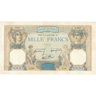France, 1000 Francs, 1938, Q.3507 344, TTB, Fayette:38.22, KM:90c - 1 000 F 1927-1940 ''Cérès Et Mercure''