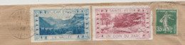 1939 Sur Enveloppe Old Cinderellas Vignette Poster Stamps ST-JEAN-D'AULPH LA VALLEE SAINTE FEYRE UN COIN DU PARC - Toerisme (Vignetten)