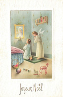 Joyeux Noël * Cpa Illustrateur * Enfant Priant La Vierge Marie * Ange Angelot - Autres & Non Classés