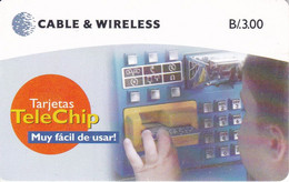 (CHIP ROJO) TARJETA DE PANAMA DE CABLE & WIRELESS DE TARJETAS TELECHIP - Panamá