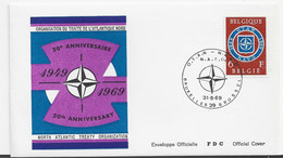 3730   FDC Brussel- Bruxelles 1969, Tratado Atlantico Norte , 20 Th Anniversary - NATO