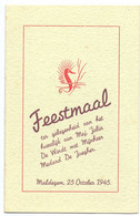 Menu - Maldegem - Feestmaal Huwelijk Julia De Windt X Medard De Jaegher - 25 Oktober 1945 - Menus