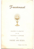 Menu - Maldegem - Feestmaal Communie Marijke Van Besien - 8 April 1956 - Menus