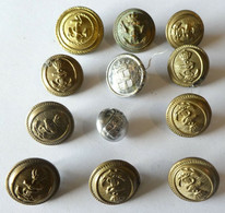 Lotto (1) - Antichi Bottoni Militari Da Collezione - 12 Pezzi - Buttons