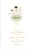 Menu - Maldegem - Feestmaal Huwelijk - Jeaninne De Bruycker X Werner De Roo - 8 Augustus 1967 - Menus